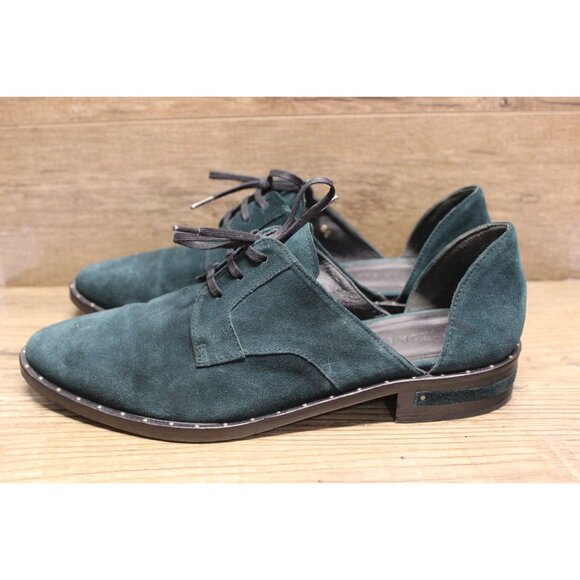 Freda Salvador women's suede leather pointed D'Orsay studded Oxford shoes - Picture 3 of 15